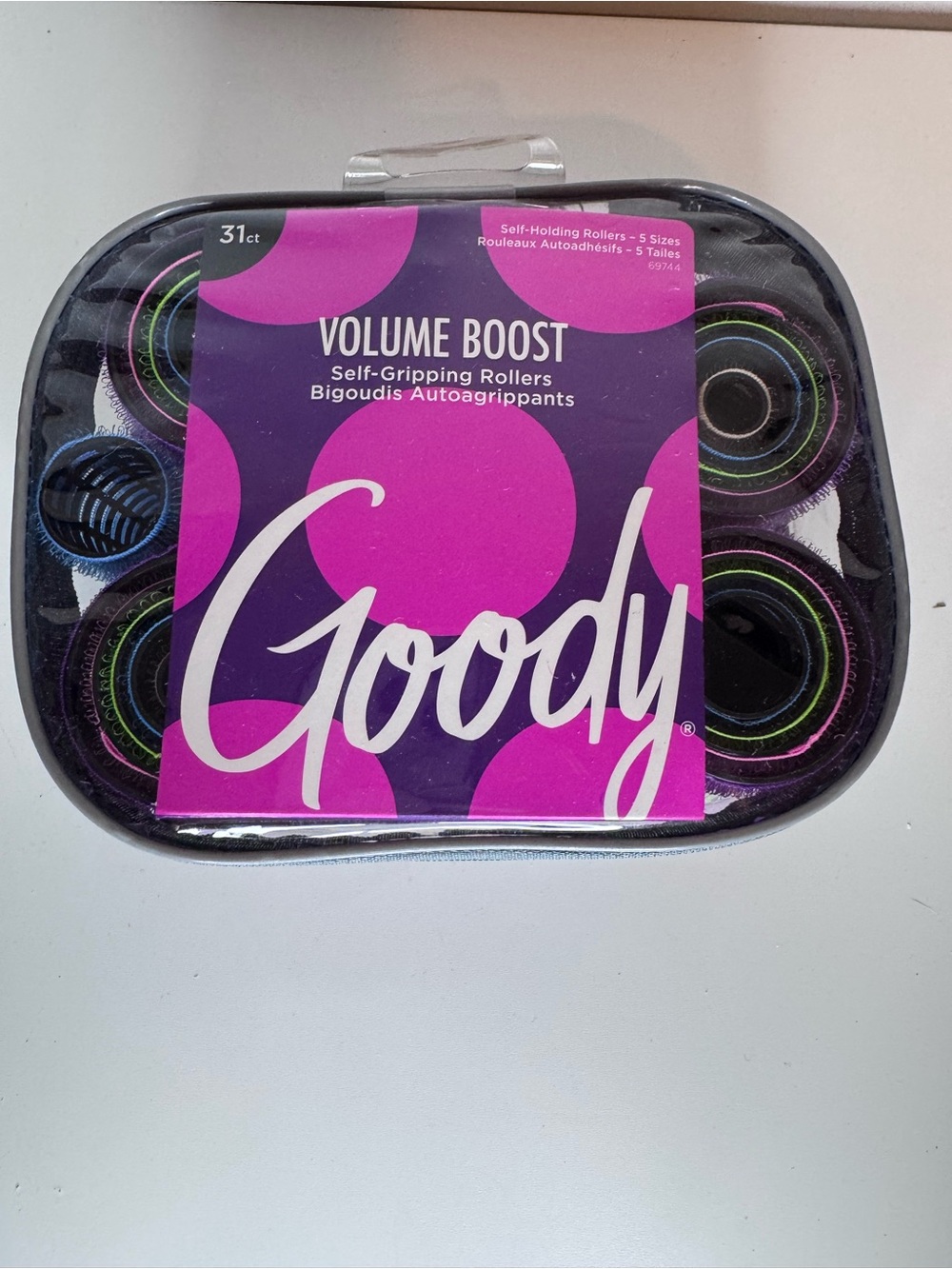 Goody Volume Boost Self-Gripping Rollers - Black with Pink & Green Accents